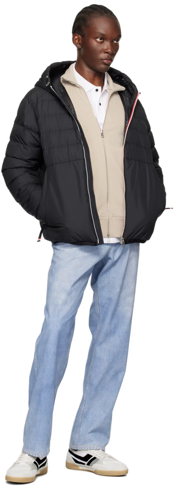 MONCLER Logo-patch Cotton Polo Shirt In White