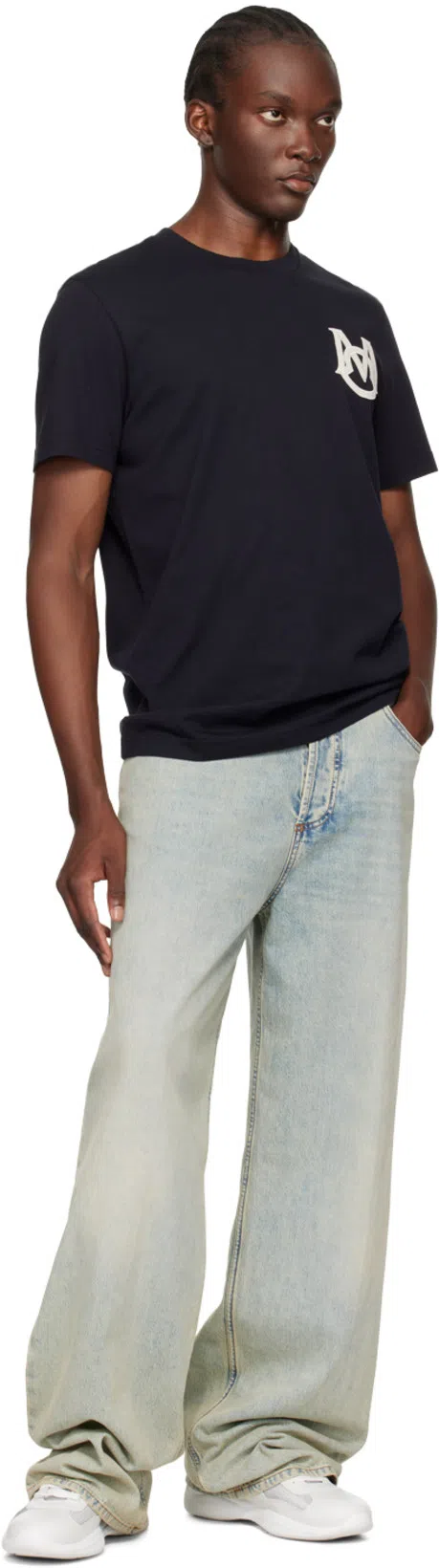 MONCLER Logo Cotton Jersey T-shirt In Black