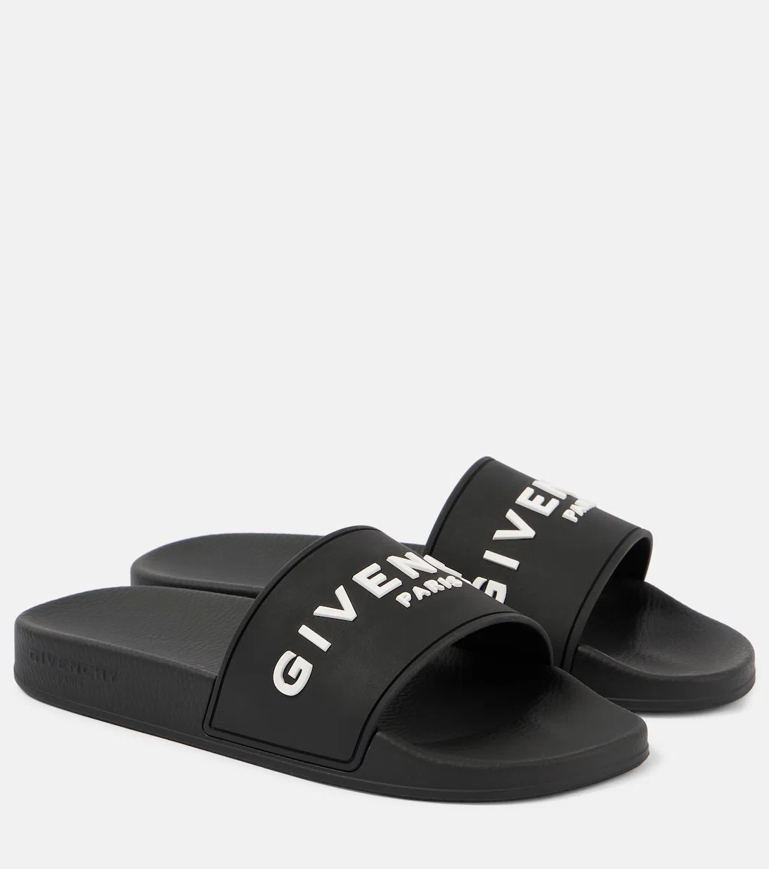 GIVENCHY Logo Printed Rubber Slides In Black