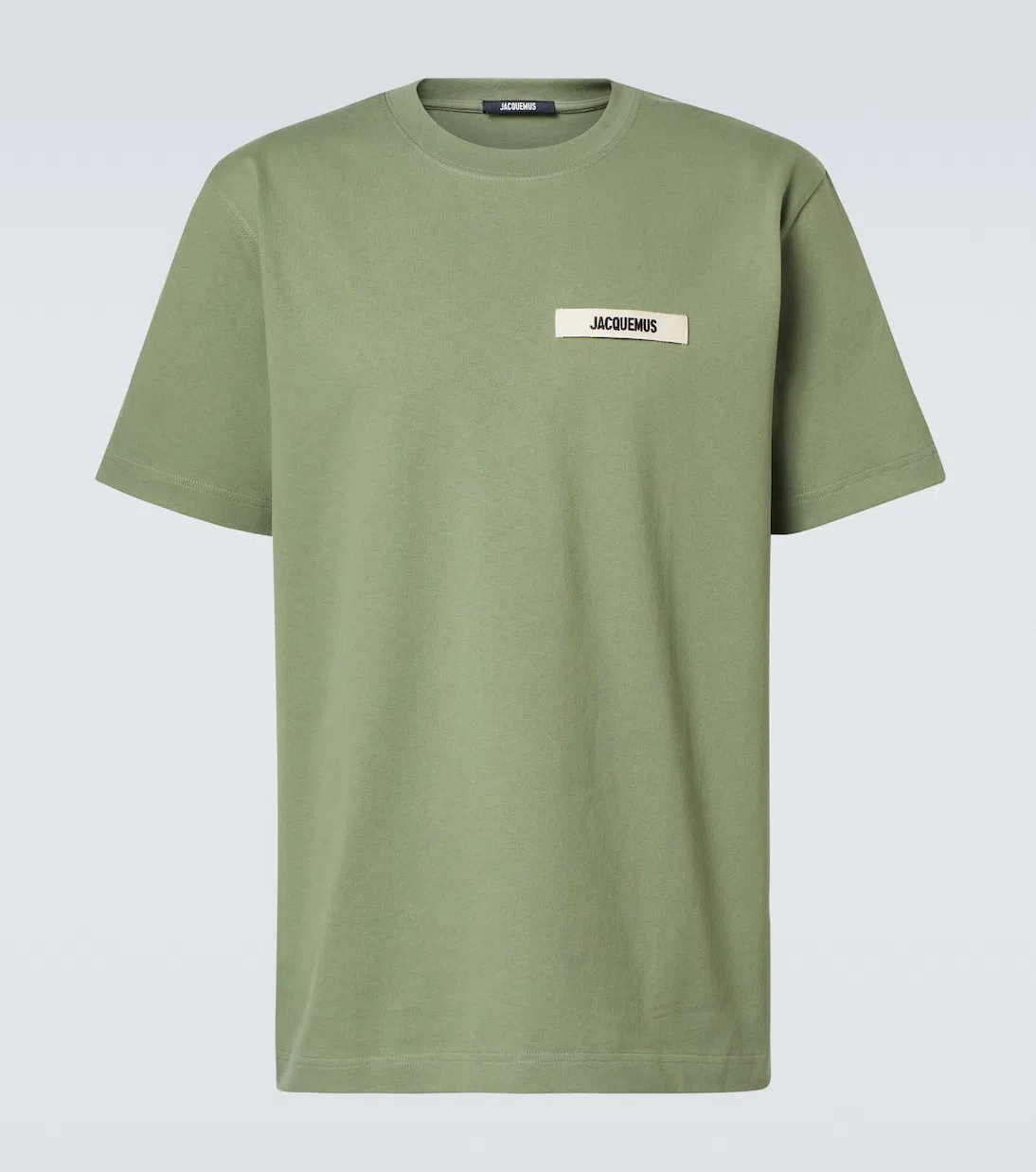 JACQUEMUS Grosgrain Brand Tab T-shirt In Green