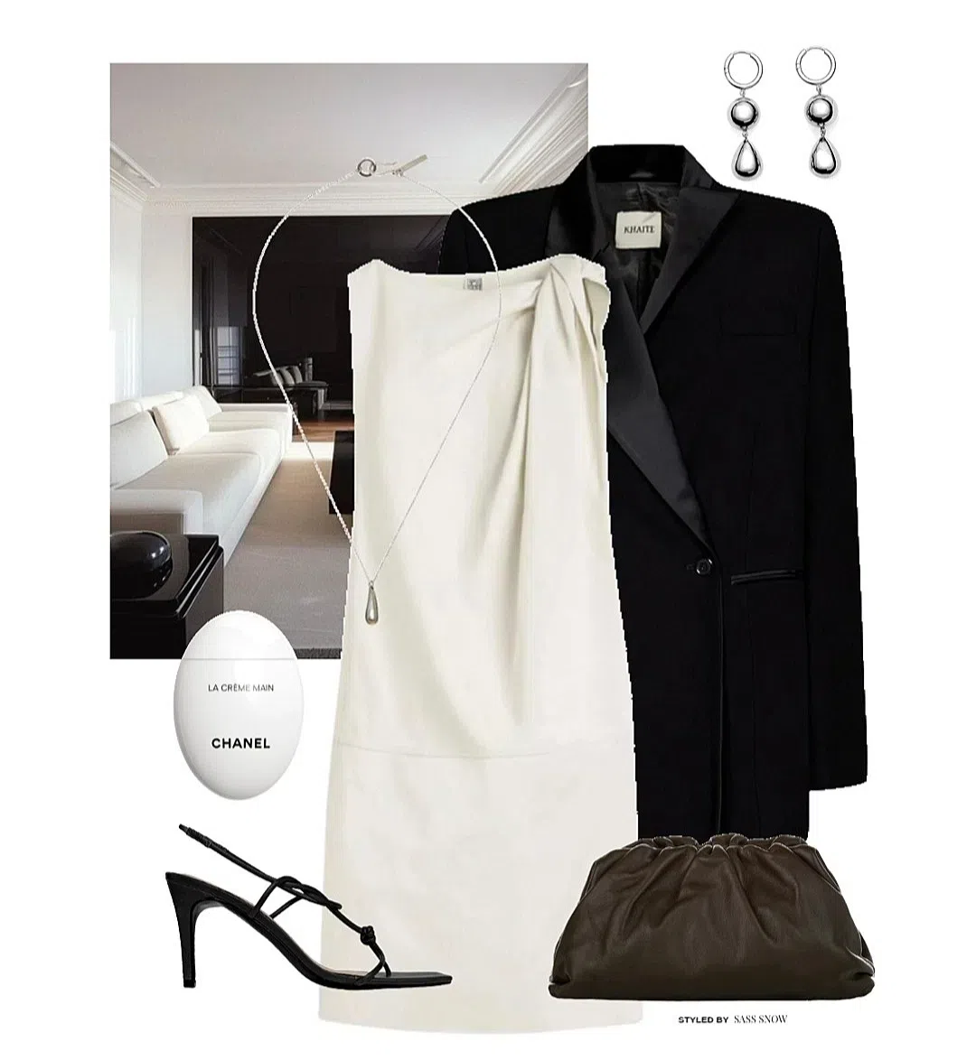 THE ROW Bare Black Leather Sandals