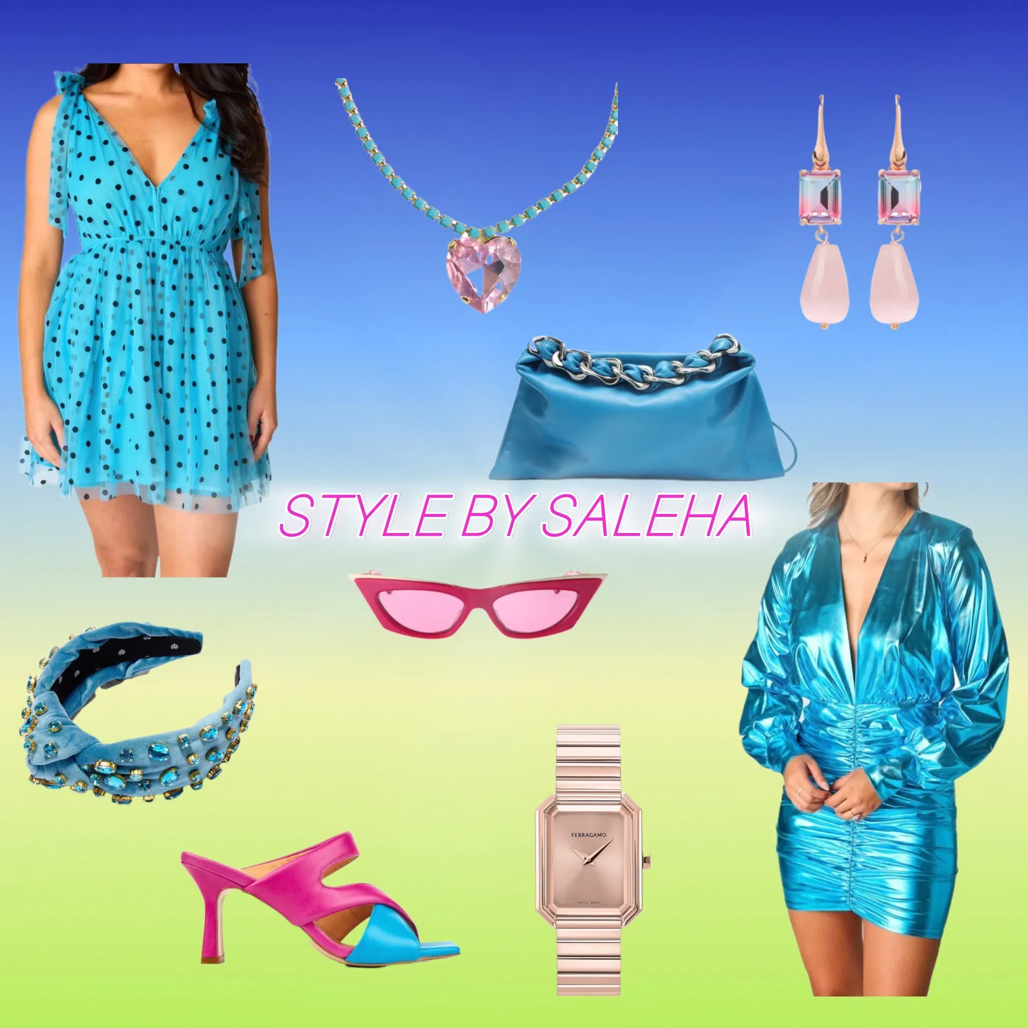 BUDDYLOVE Polka Dot Dreams Mini Dress In Blue