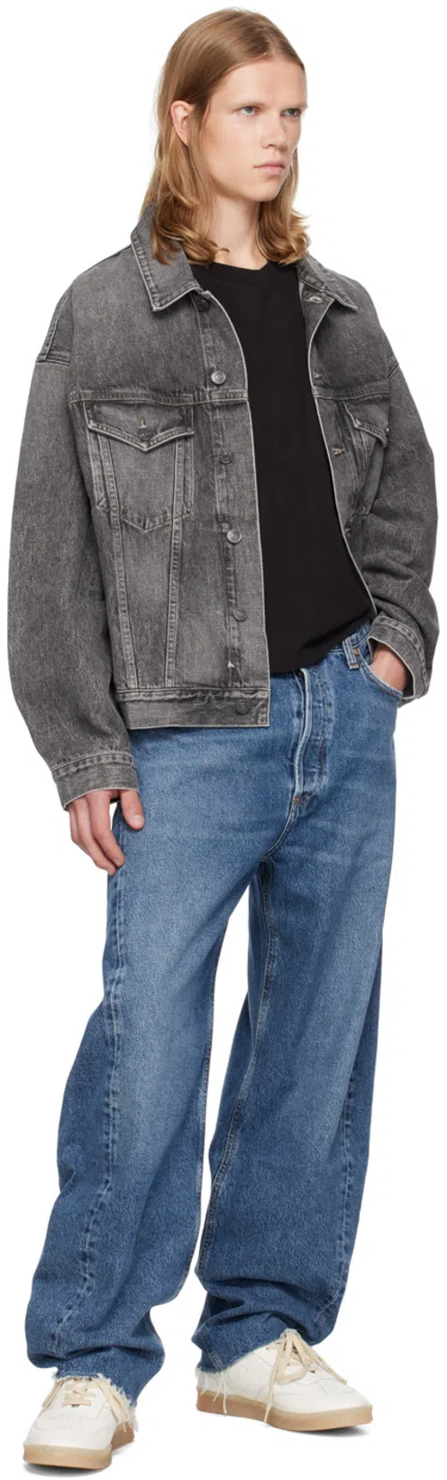 AGOLDE Baggy Tapered Fusion Wash Ratio Jeans Bag In Blue