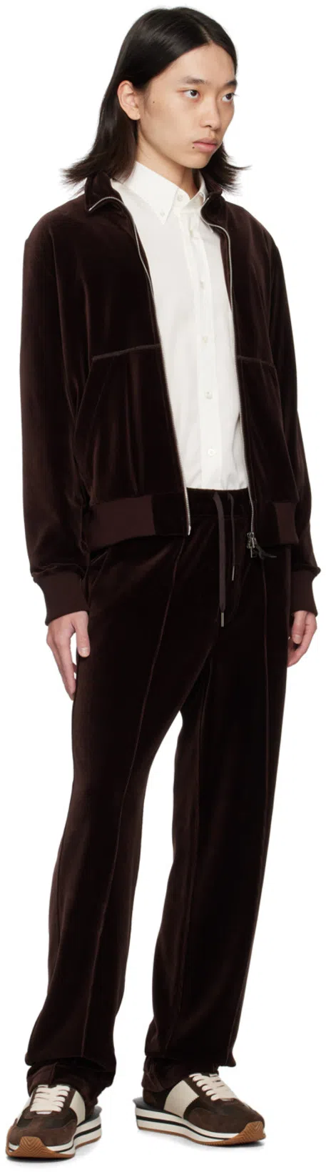 TOM FORD Brown Pinched Seam Sweatpants In Deep Brown