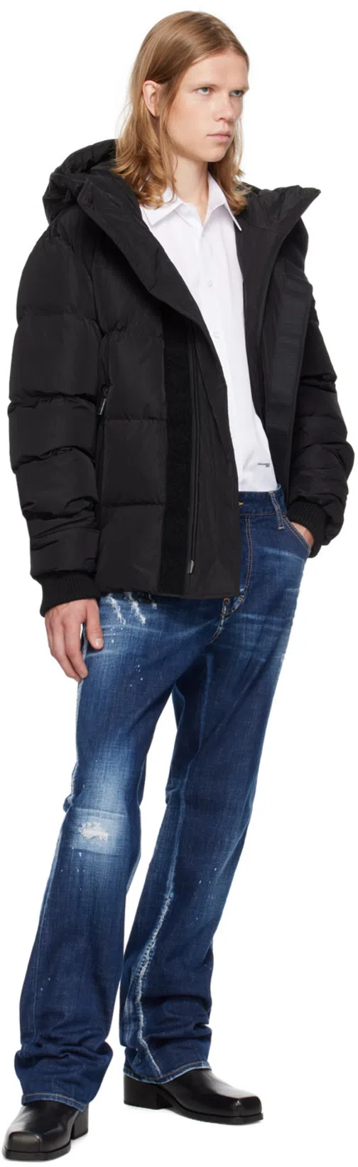 FERRAGAMO Squared Toe Ankle Boot In Nero