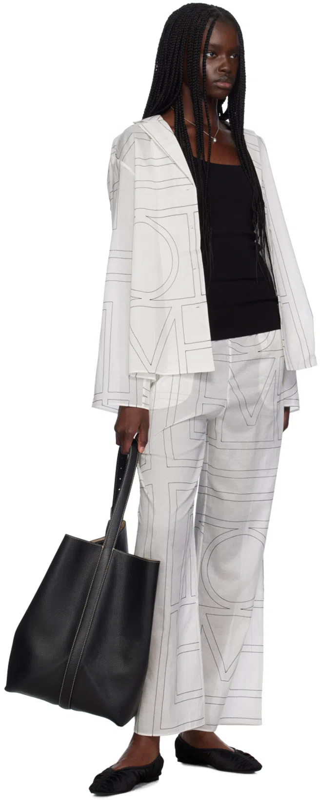 TOTÊME Toteme Monogram Embroidered Pajama Pants In Multi