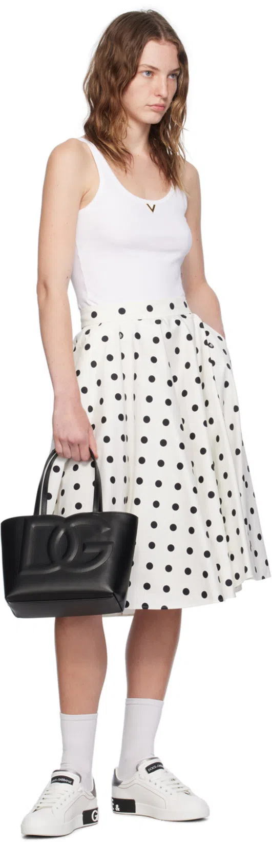 DOLCE & GABBANA Portofino Sneakers In White Leather