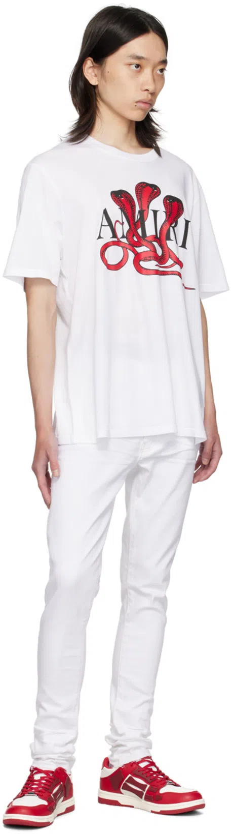 AMIRI Low Top Sneakers Contrast Panels In Red