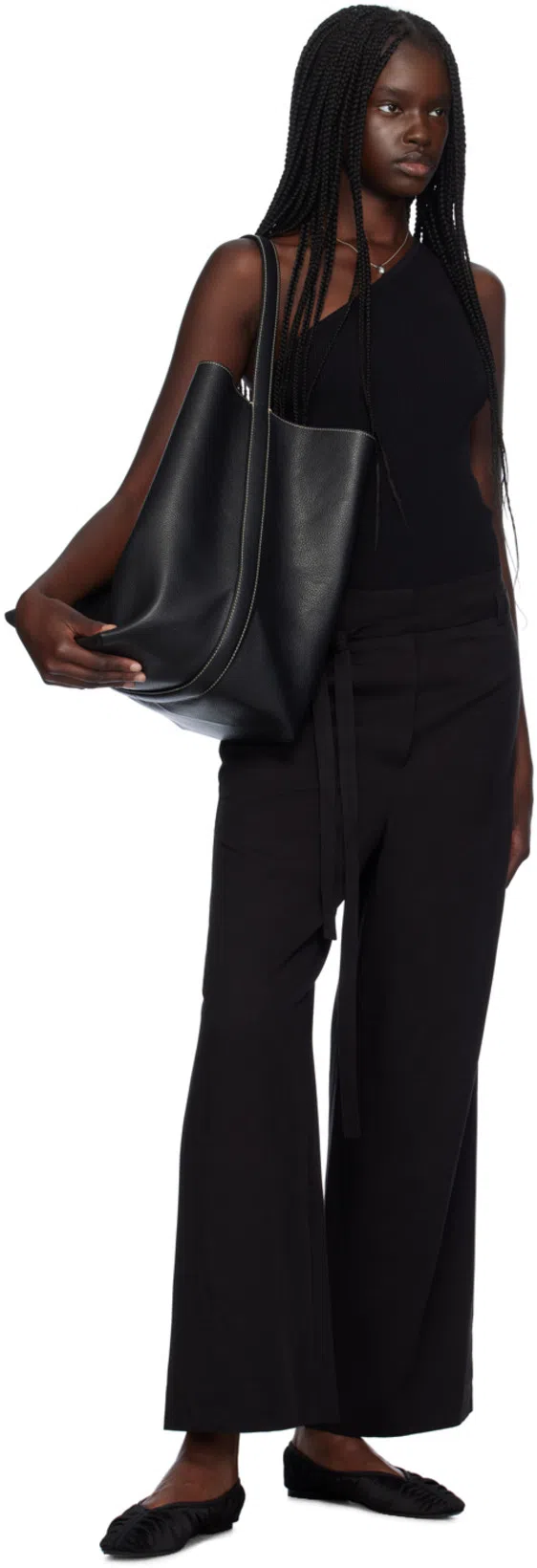 TOTÊME Tie-waist Fluid Trousers In Black