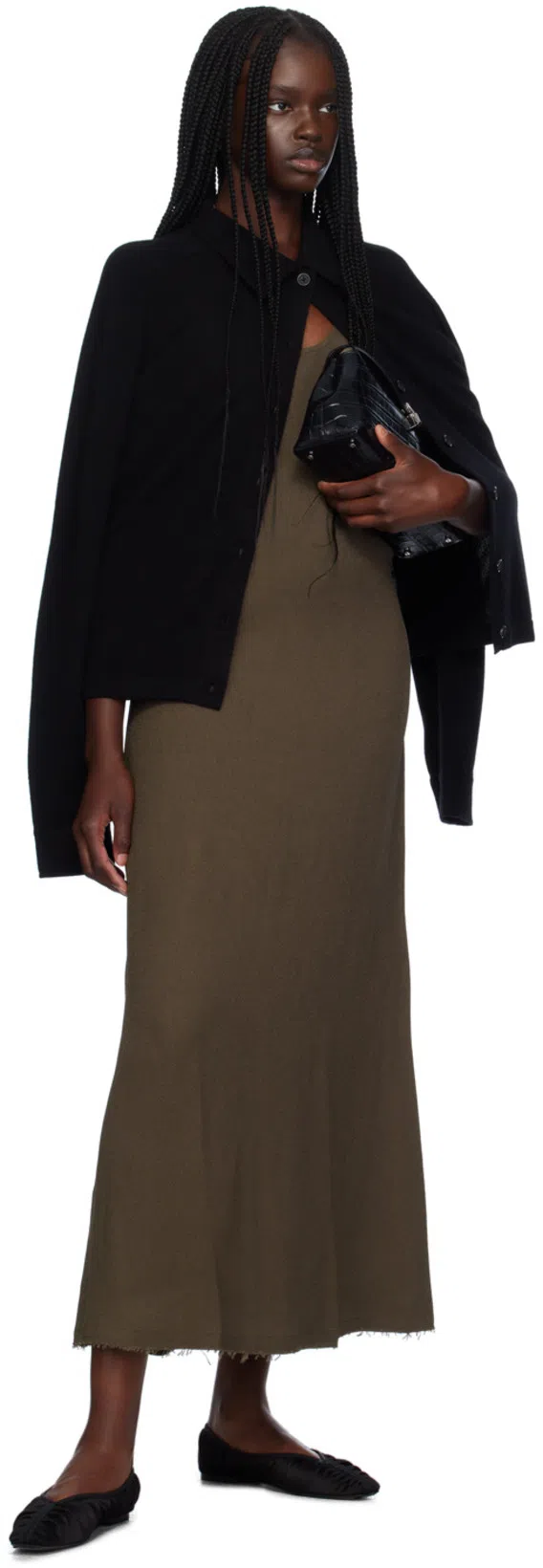 TOTÊME Womens Black The Gathered Square-toe Satin Flats