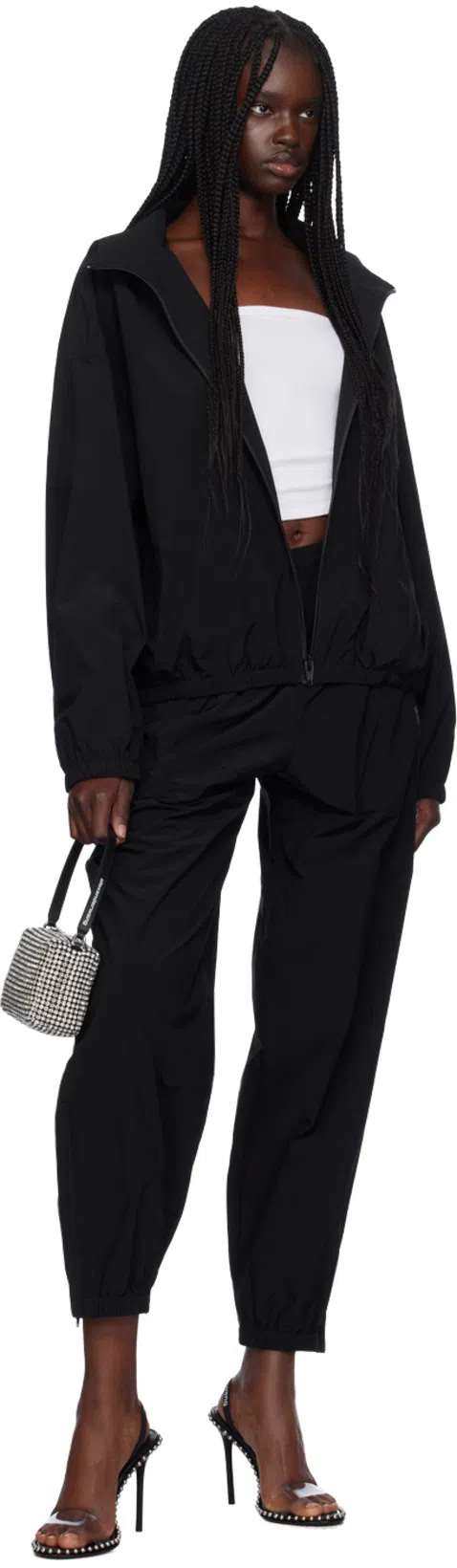 ALEXANDER WANG Leather Sandals With Metal Details In Black