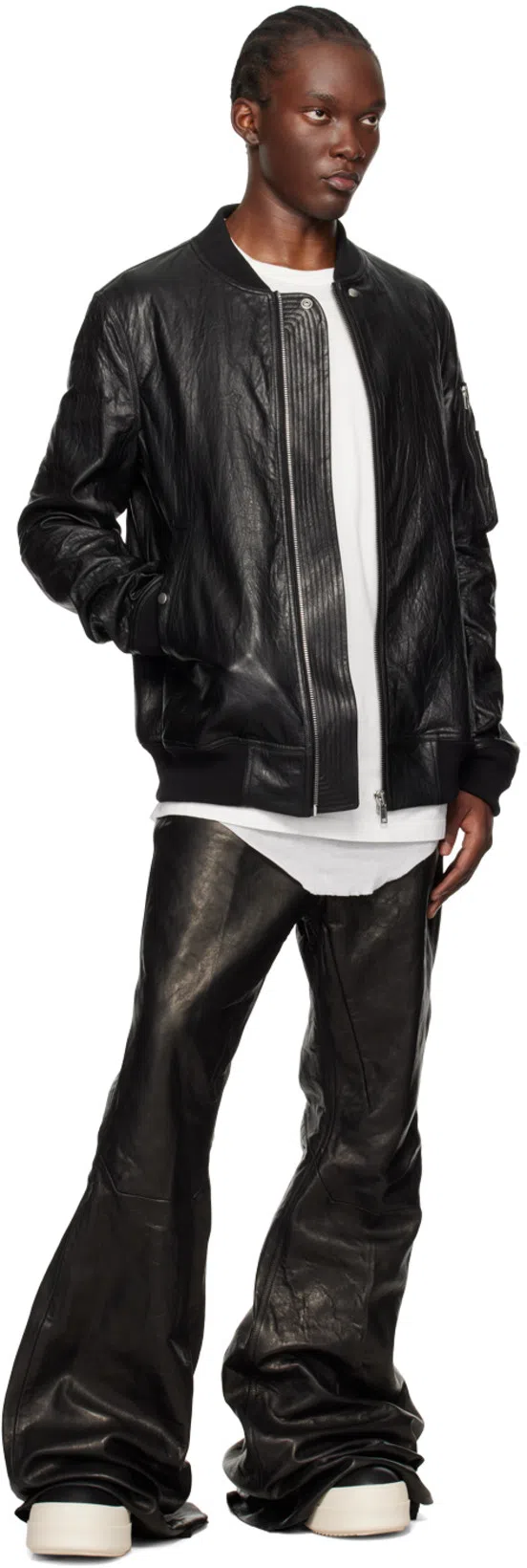 RICK OWENS Geometric High-top Sneakers Unique Laces In Black