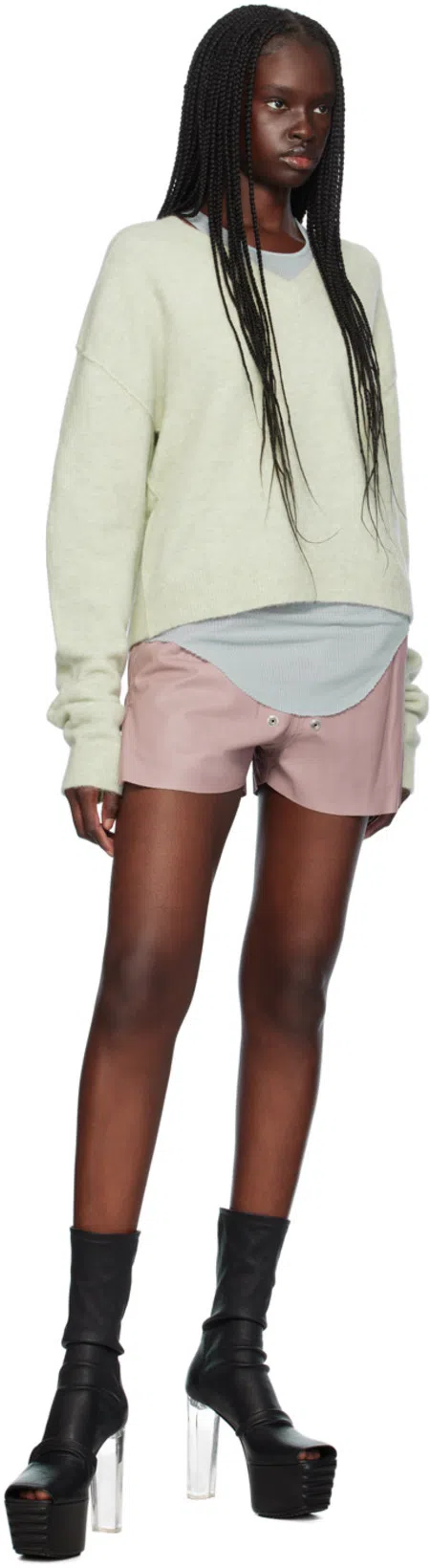 RICK OWENS 135mm Platform Boots In Grau