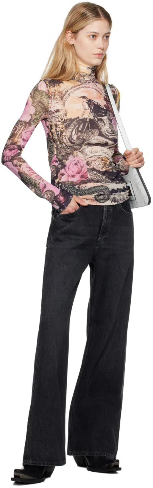 ACNE STUDIOS Multicolor Printed Turtleneck