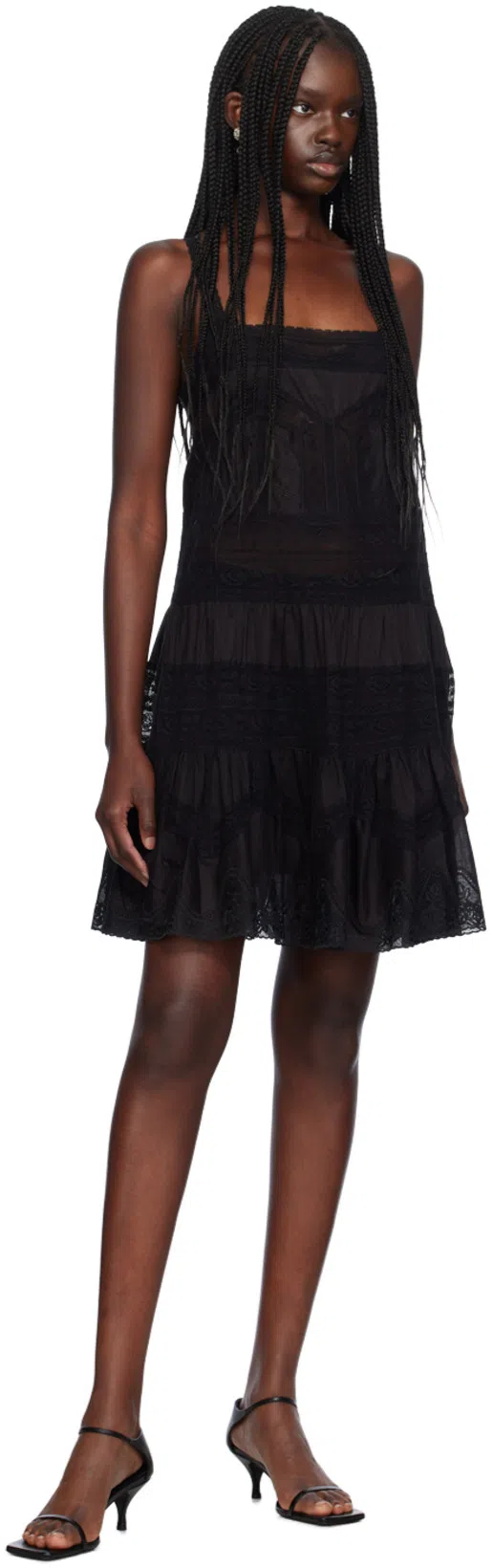 TOTÊME The Strappy Lizard-effect Leather Sandals In Black