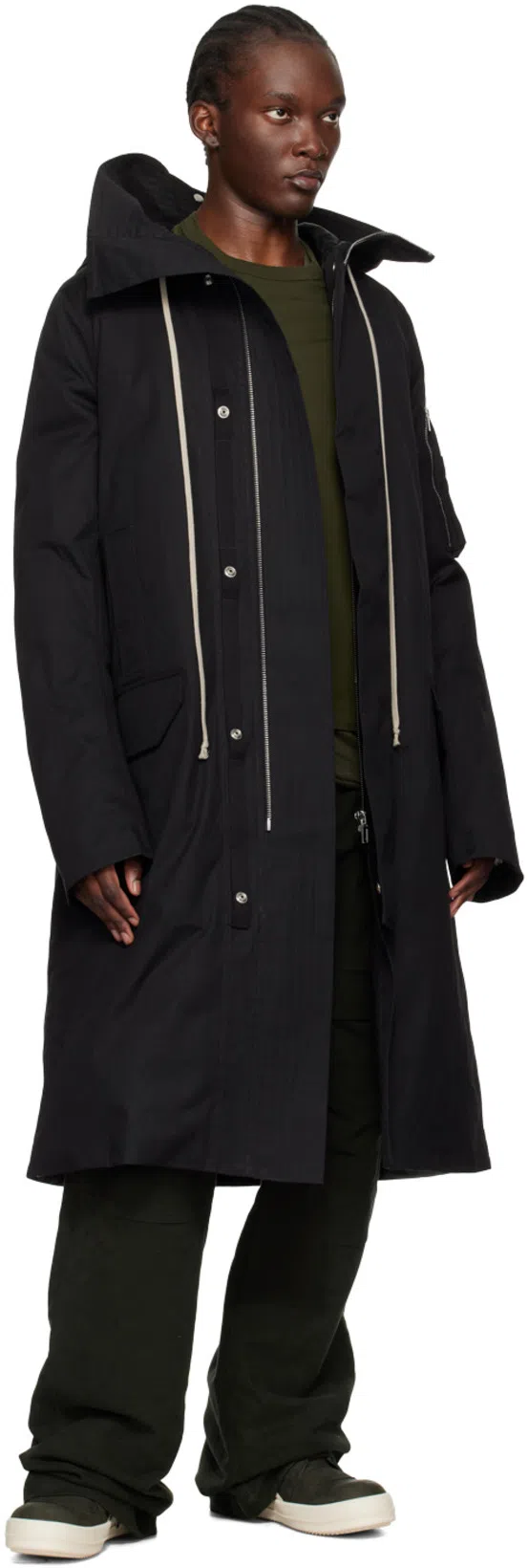 RICK OWENS Geometric High-top Sneakers Unique Laces In Black