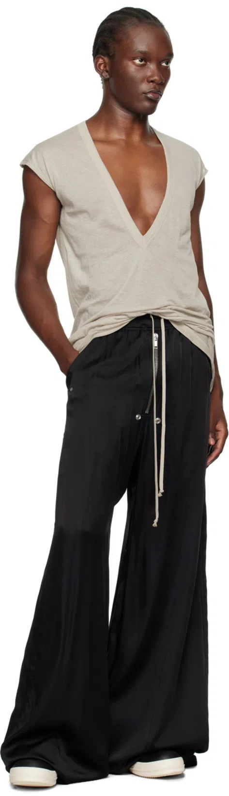 RICK OWENS Geometric High-top Sneakers Unique Laces In Black