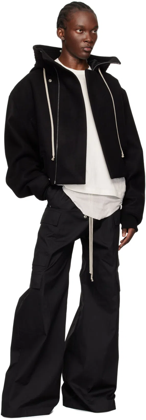 RICK OWENS Geometric High-top Sneakers Unique Laces In Black