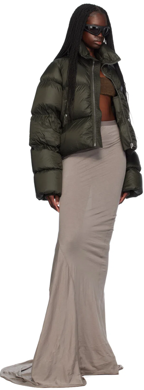 RICK OWENS 135mm Platform Boots In Grau