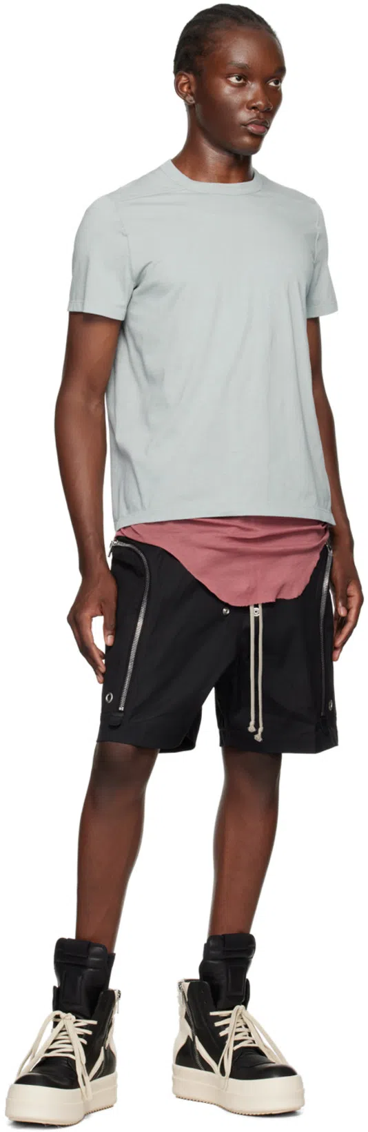 RICK OWENS Geometric High-top Sneakers Unique Laces In Black