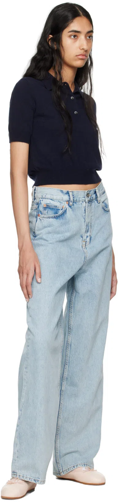 WARDROBE.NYC Women's Low Rise Denim Jeans In Blue