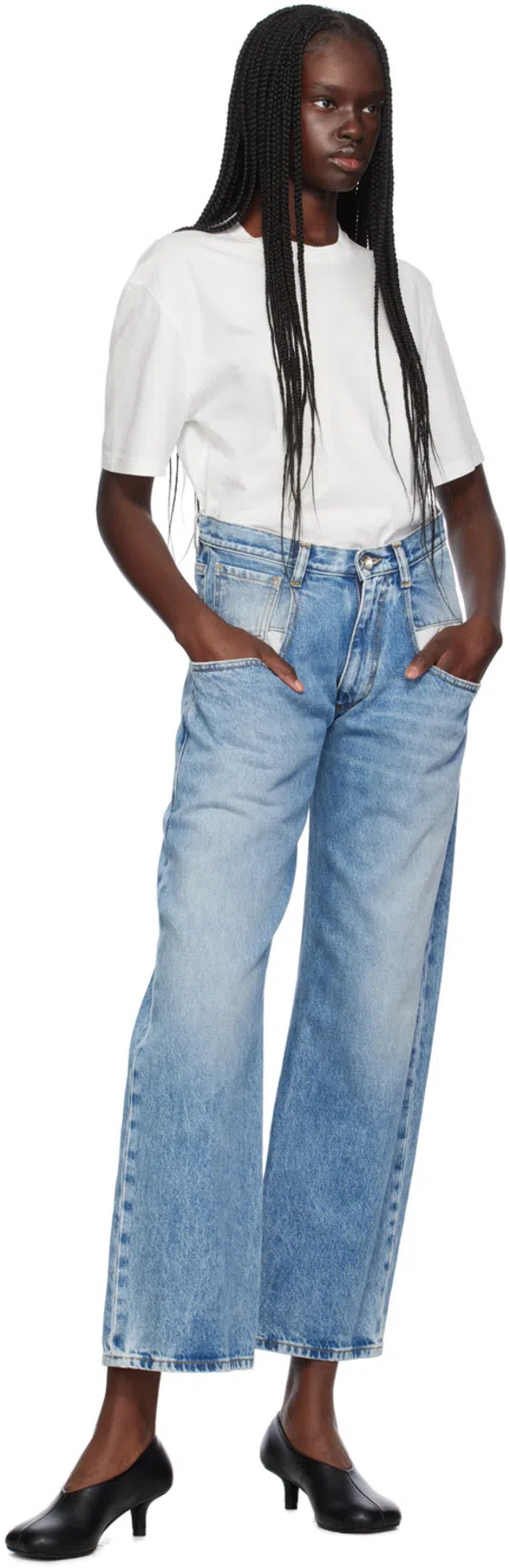 MAISON MARGIELA Straight Leg Jeans With Contrasted Pockets Clothing In Blue
