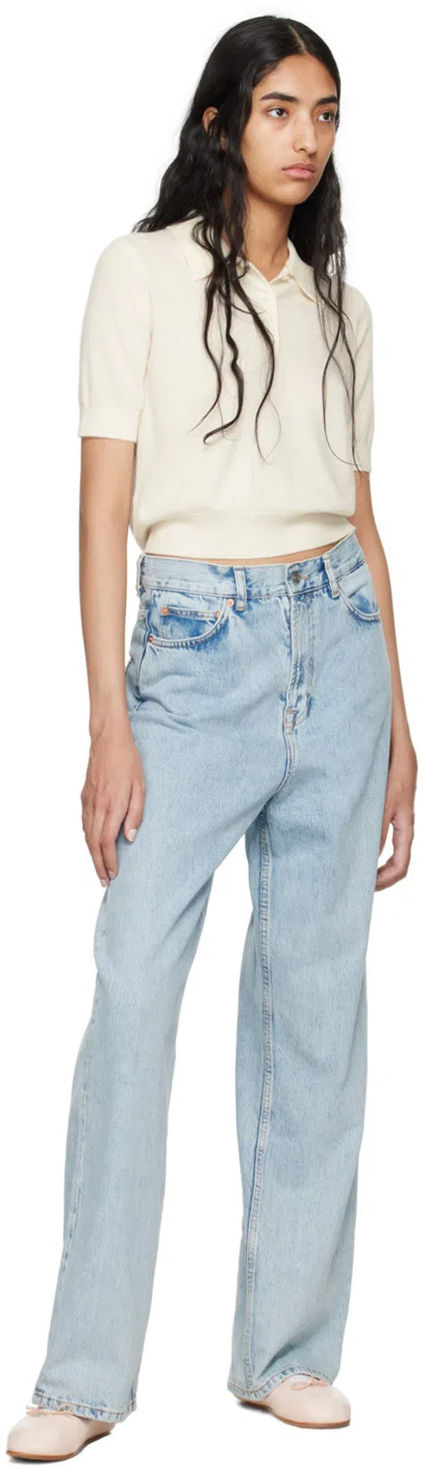 WARDROBE.NYC Women's Low Rise Denim Jeans In Blue
