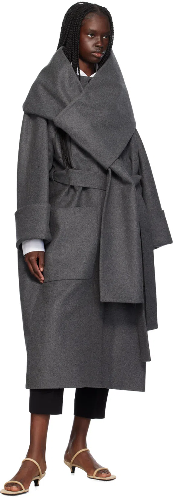 TOTÊME Minimalist Suede Leather Sandals In Neutro