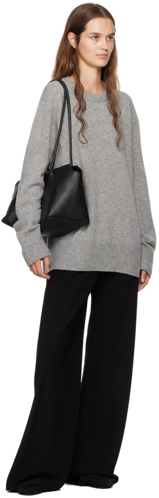 THE ROW Gala Virgin Wool Wide-leg Pants In Black