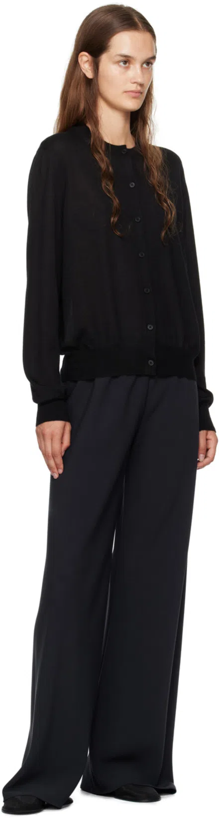 THE ROW Gala Virgin Wool Wide-leg Pants In Black