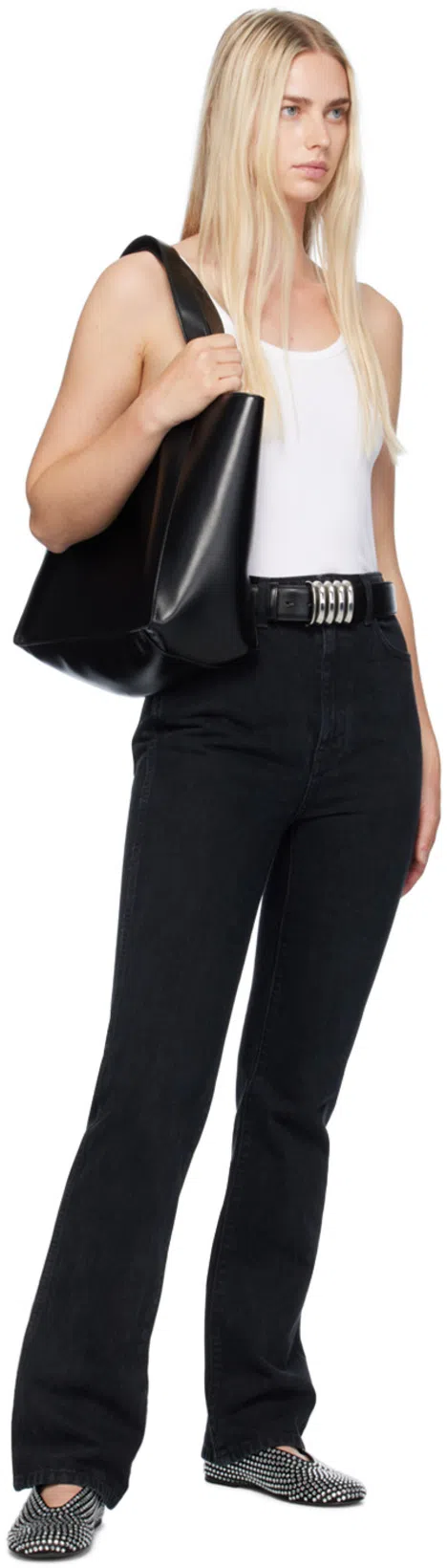 KHAITE Marcy Crystal-embellished Satin Ballet Flats In Black