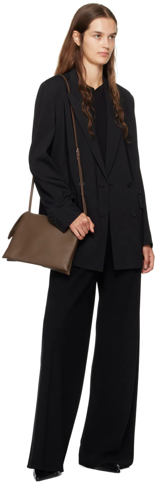 THE ROW Gala Virgin Wool Wide-leg Pants In Black