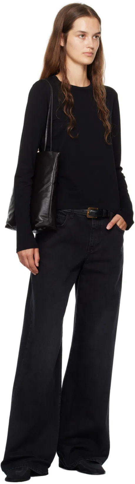 THE ROW Stella Shearling-lined Leather Ballet Flats In Brown