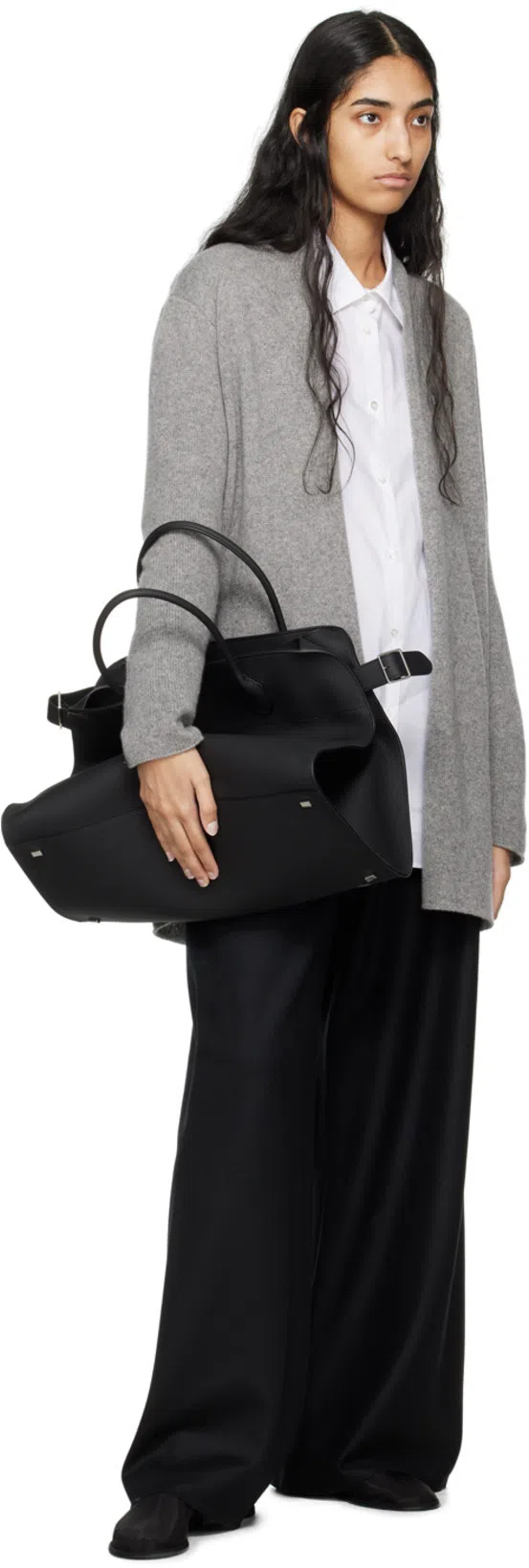 THE ROW Stella Shearling-lined Leather Ballet Flats In Brown