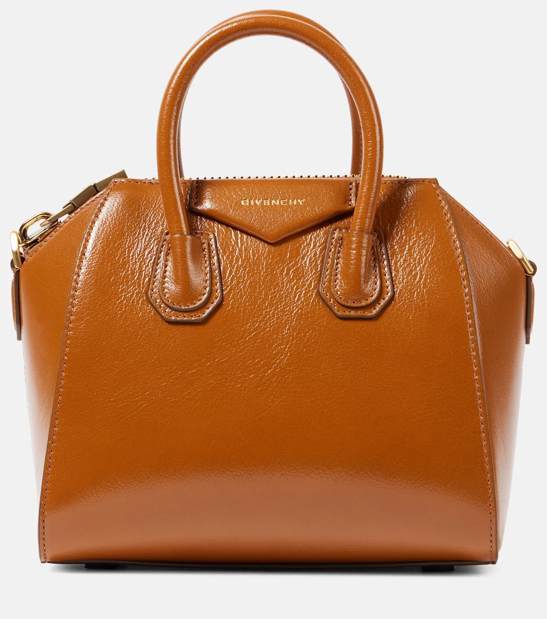 GIVENCHY Antigona Mini Leather Tote Bag In Brown