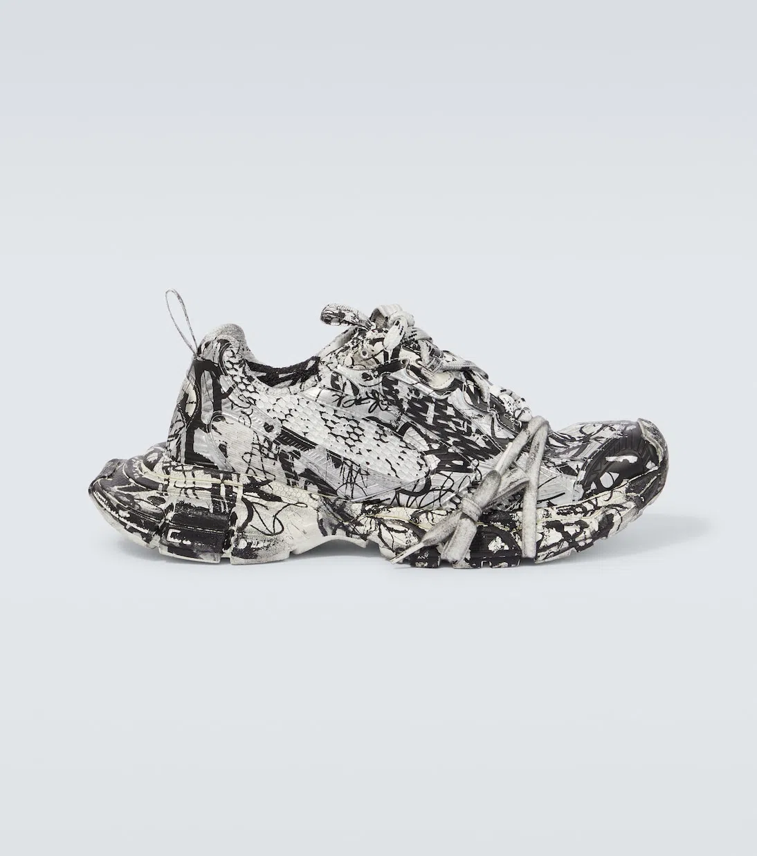 BALENCIAGA Oversized Logo-print Cotton-jersey T-shirt In Black White