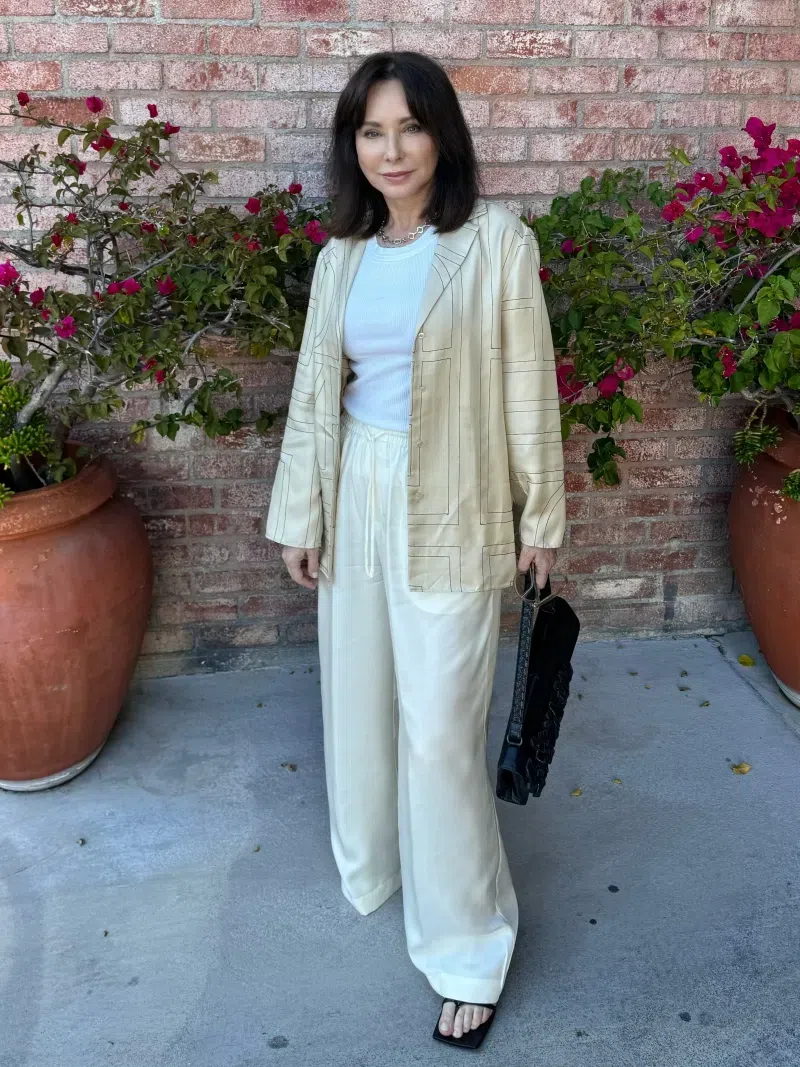 TOTÊME Toteme Monogram Embroidered Pajama Pants In Multi