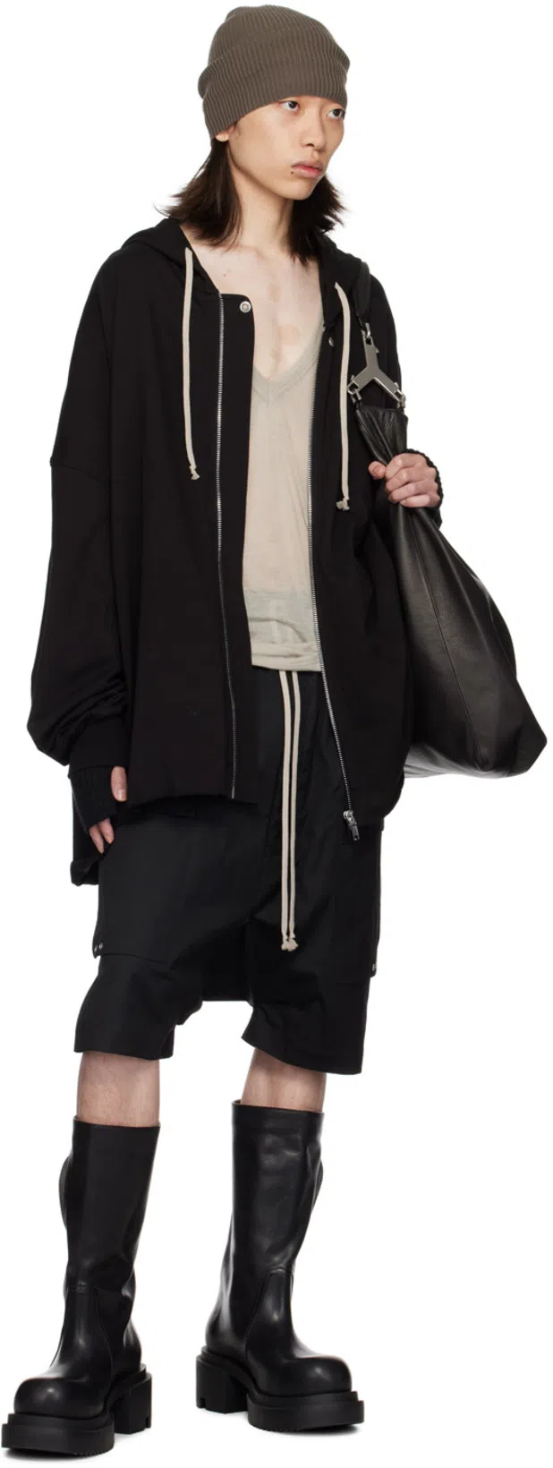 RICK OWENS Black Bauhaus Bogun Boots In 09 Black