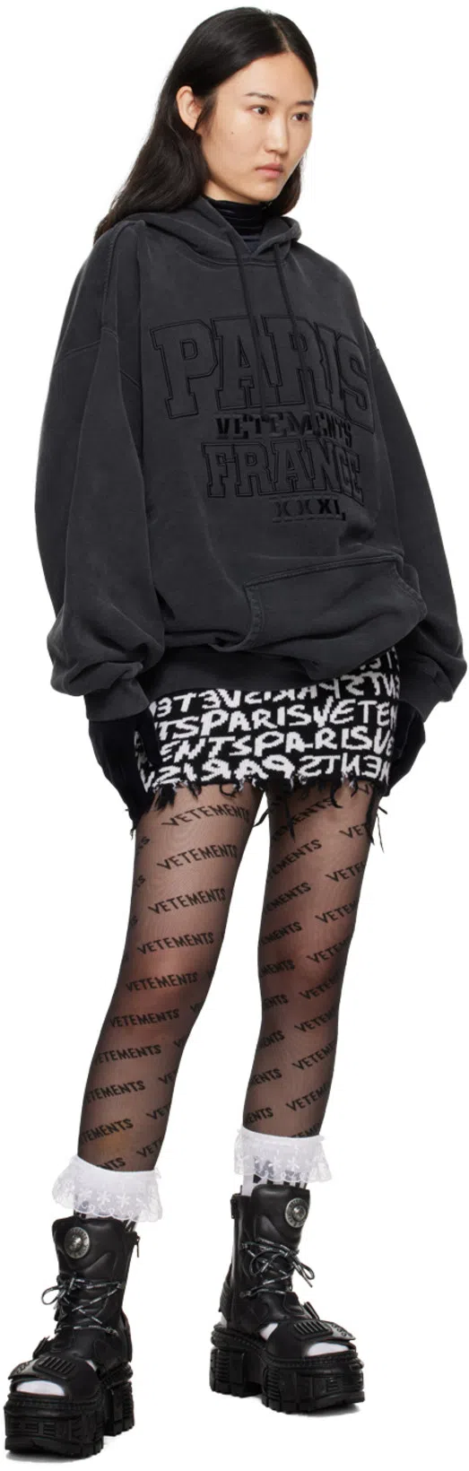 VETEMENTS Paris Monogram High-waisted Mini Skirt In Multicolor