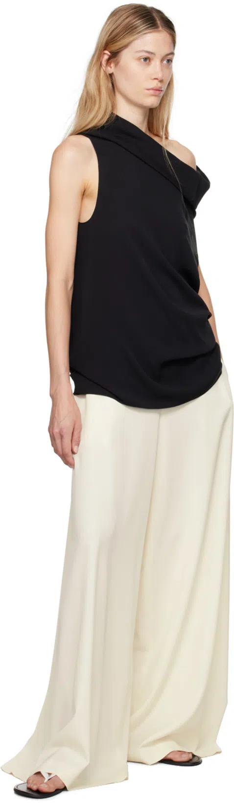 THE ROW Round Head Flat-bottom Flip Flops In Black