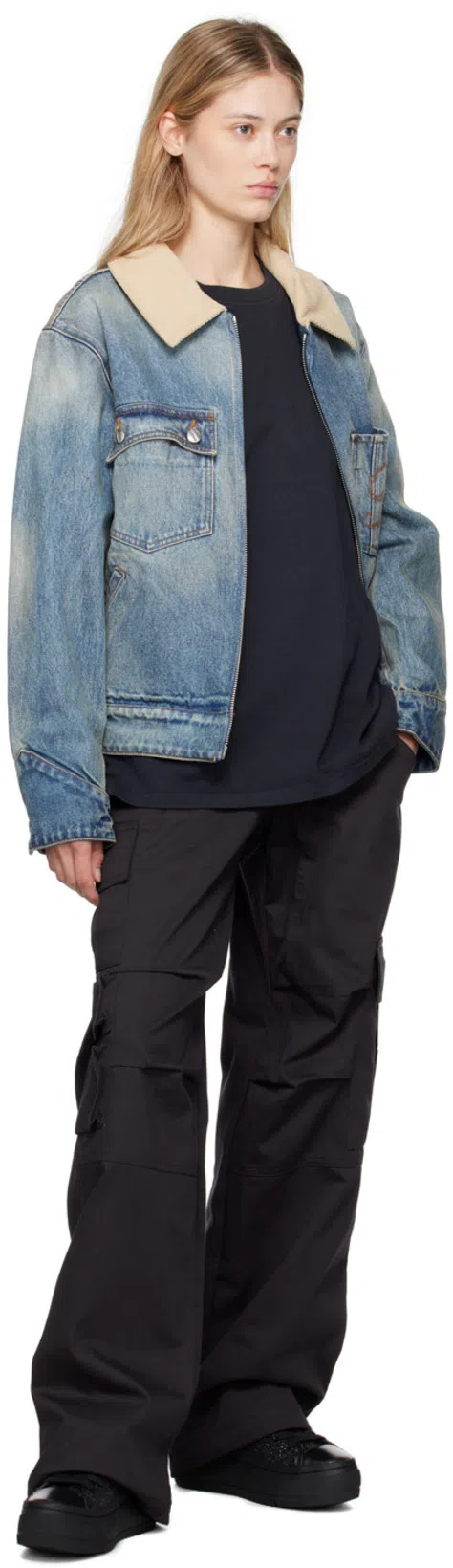 RHUDE Black Ceremonia Cargo Pants In 0015 Black