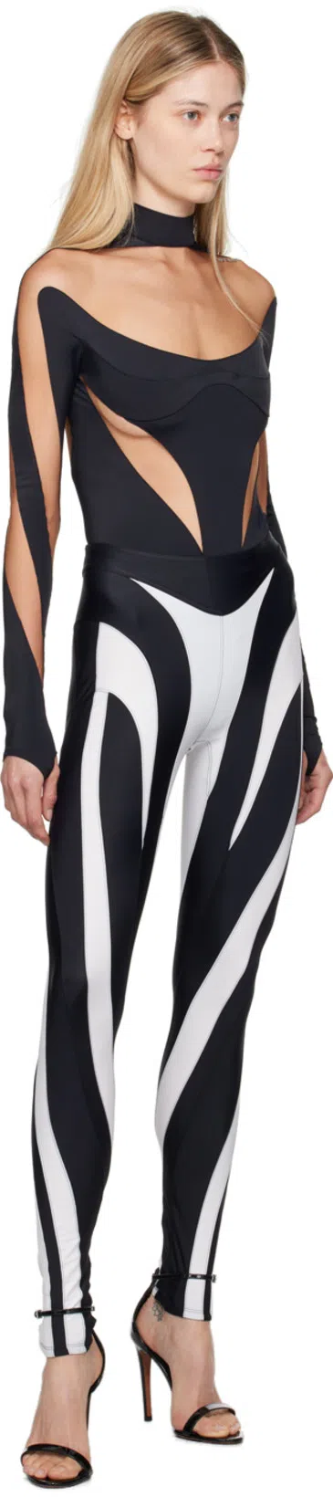 MUGLER Layered Bodysuit Fitted Silhouette In Black