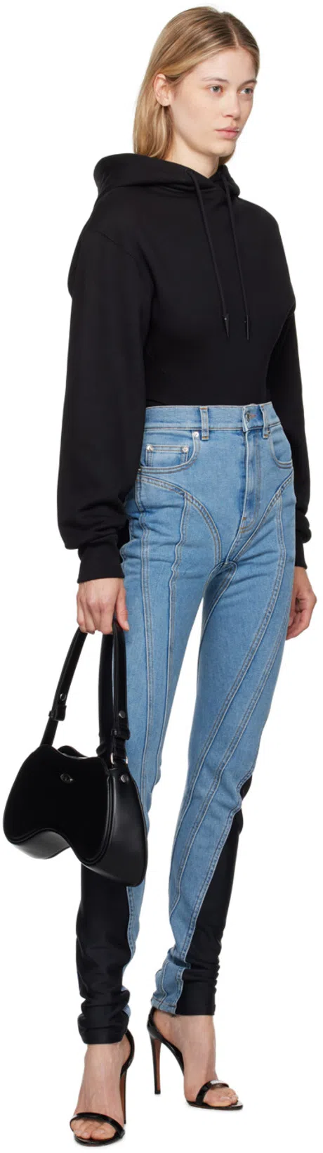 DIESEL Curved Black Play Clutch With Glossy Finish And Magnetic Closure