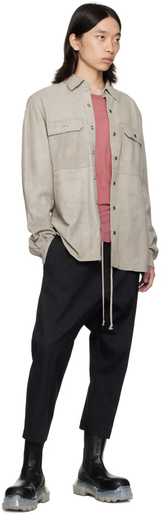 RICK OWENS Dark Green Tractor Ankle Boots With Elastic Gussets