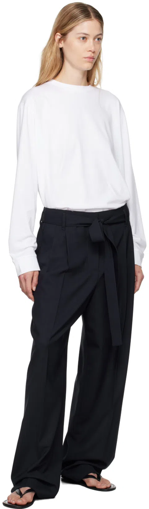 THE ROW Round Head Flat-bottom Flip Flops In Black