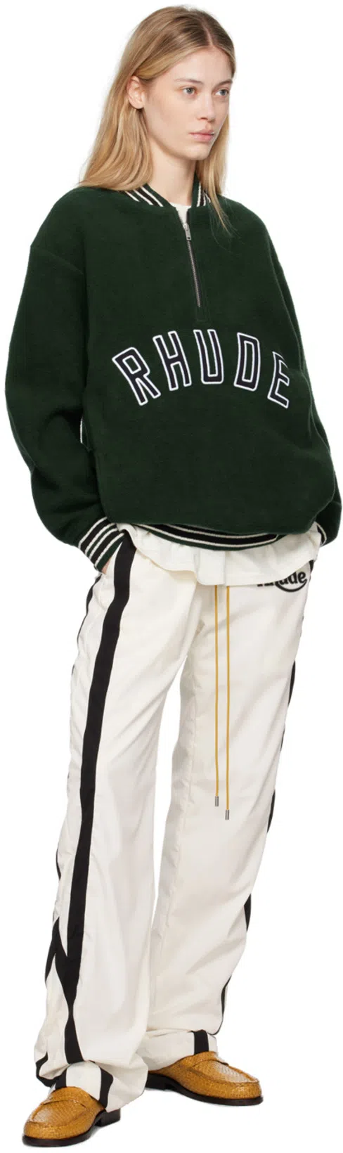 RHUDE Off-white & Black Ski Track Pants In 0128 White/black