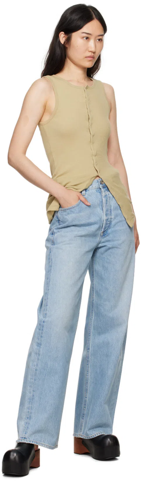 CITIZEN OF HUMANITY Florence Wide Straight In Scout In Light Vintage Indigo In Dakota