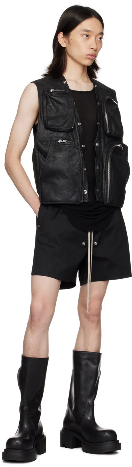 RICK OWENS Black Bauhaus Bogun Boots In 09 Black