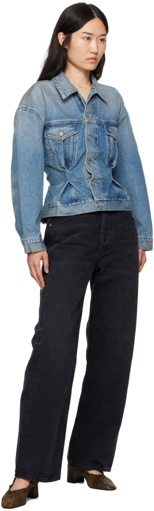 CITIZEN OF HUMANITY Annina Organic Wide-leg Jeans In Black