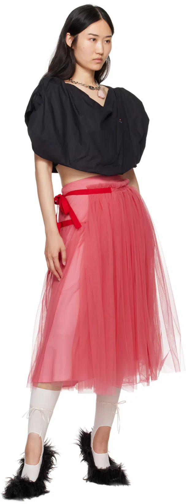 VIVIENNE WESTWOOD Heart Top In Regenerative Poplin In Black